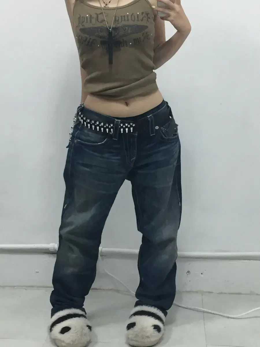 TRUE RELIGION TRUE RELIGION トゥルーレリジョン スカル ステッチ デニムジーンズ