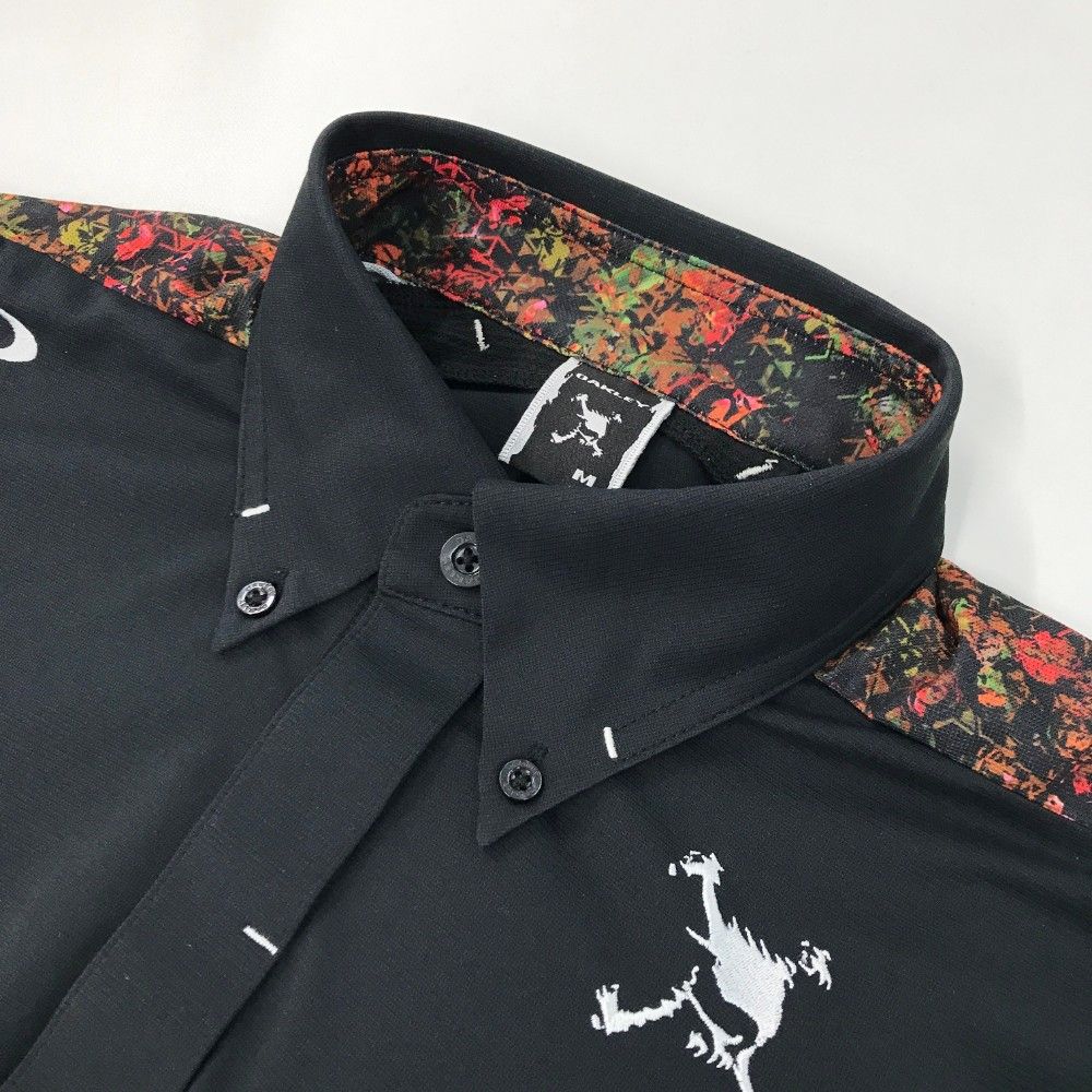 サイズ：XL OAKLEY オークリー  スカル刺繍 異素材切替 半袖ポロシャツ 総柄 ネイビー系 [240101437140] ゴルフウェア メンズ ストスト 楽天市場】オークリー ゴルフ ウェア メンズ スカル 半袖 シャツ