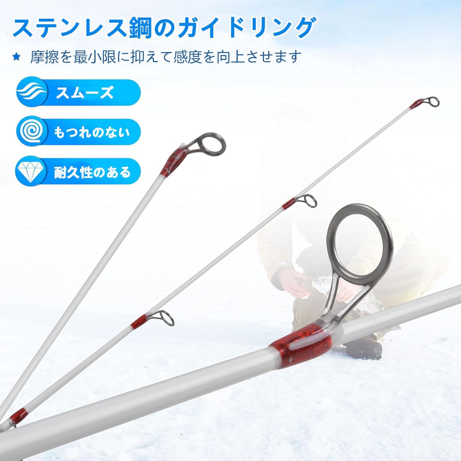 穴釣り竿 ハンドメイド オルルド釣具 テトラ竿 穴釣り 釣り竿 ソリッド採用 軽量 並継式