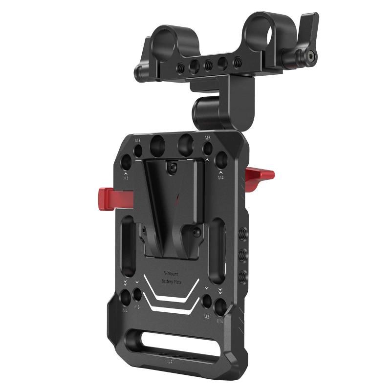 SmallRig Vマウントバッテリー用プレート デュアル15mm径ロッドクランプ付きのアーム付き-2991
