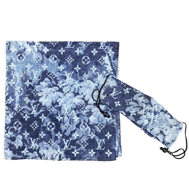 LOUIS VUITTON ルイヴィトン MP2886 マスク バンダナ モノグラム タペストリー コットン ネイビー ホワイト