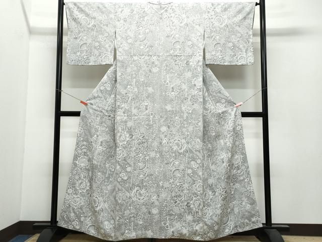 平和屋着物○上質な色無地 鳳凰草花地紋 海老茶色 さが美扱い 正絹