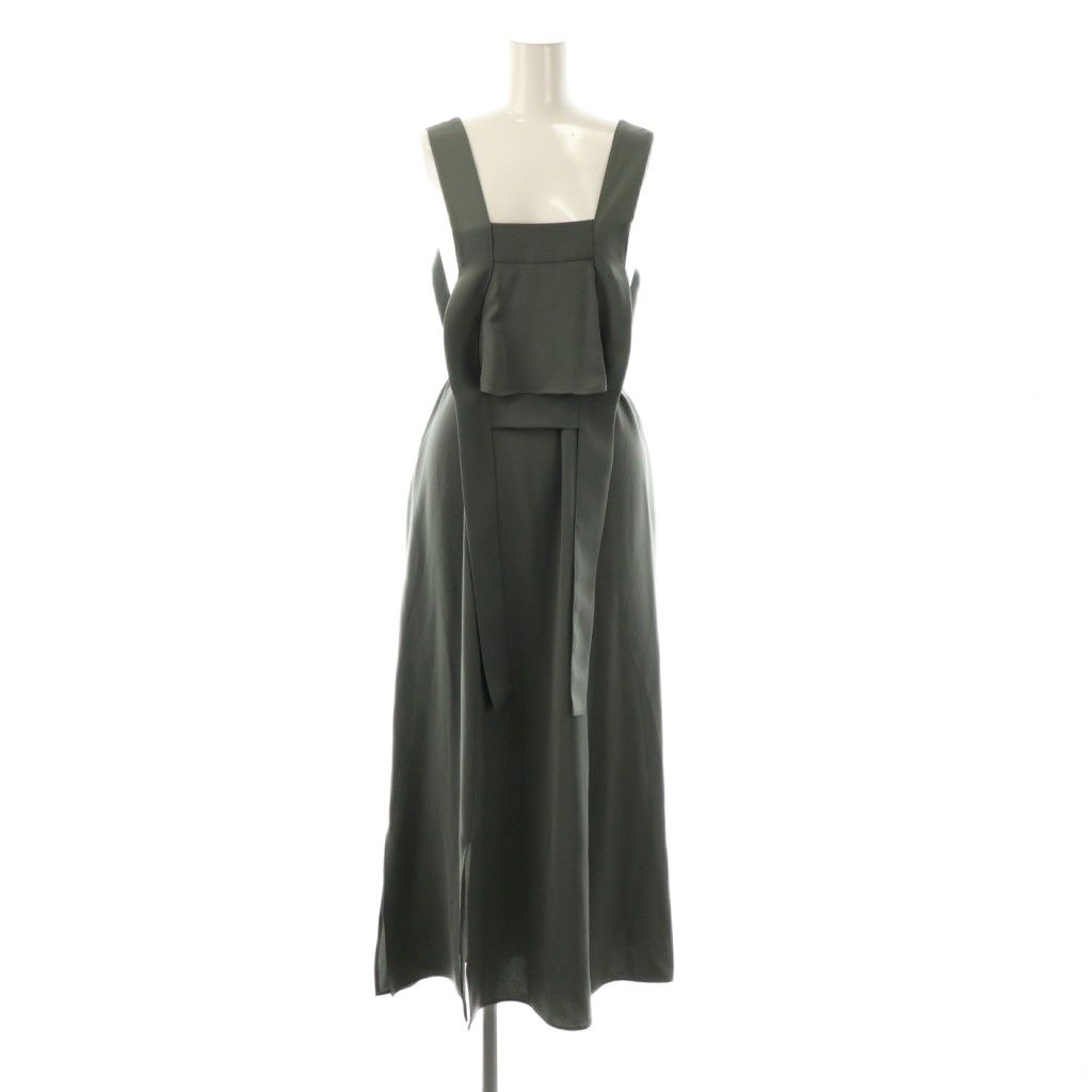 エンフォルド ENFOLD 24SS FLARE SLIT JUMPER-SKIRT ジャンパースカート ロング 36 グレー |HK OS