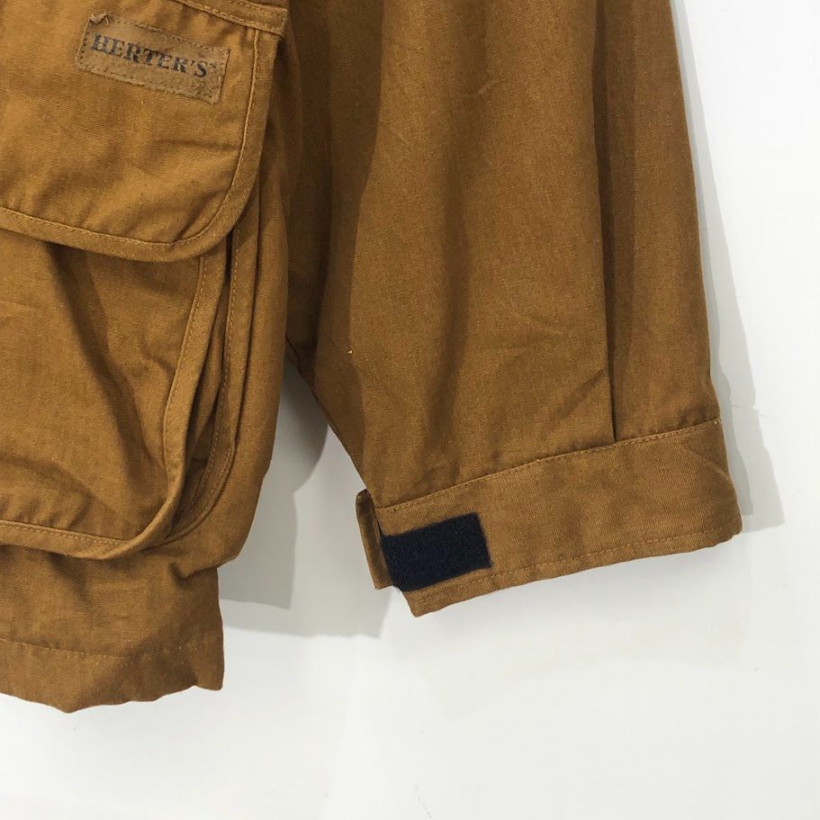 70s 80s ハンティングジャケット ★ ブラウンダック 襟コーデュロイ L L.L.Bean 70s〜80s ダックハンティングジャケット 襟袖コーデュロイ