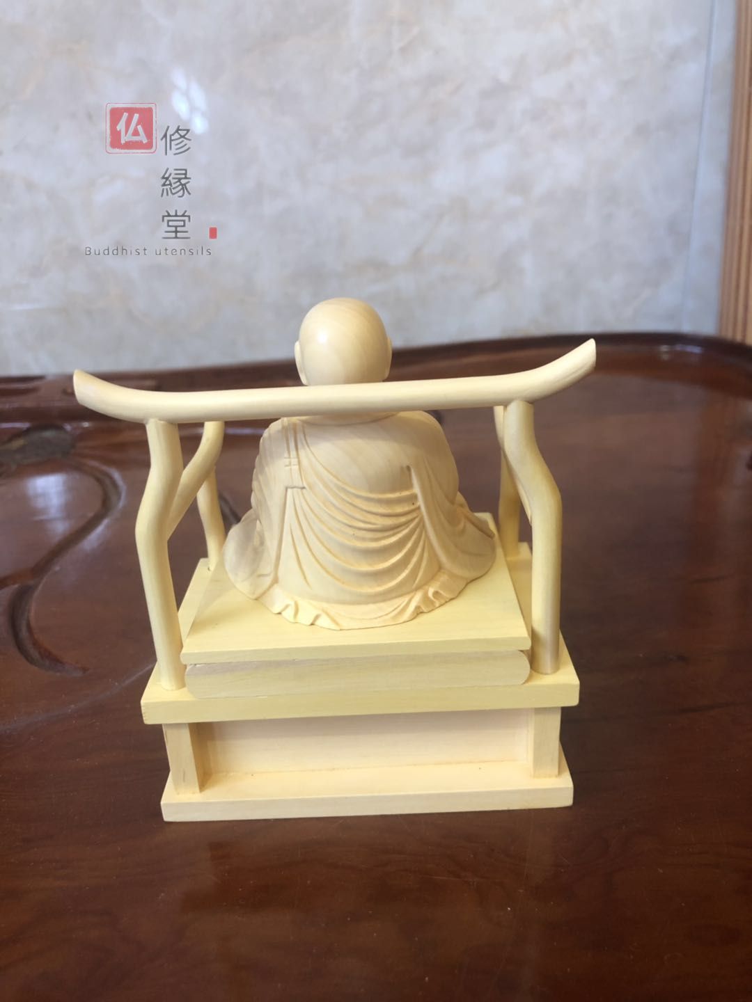 修縁堂】最高級 木彫仏像空海法師座像 彫刻 一刀彫 天然木檜材