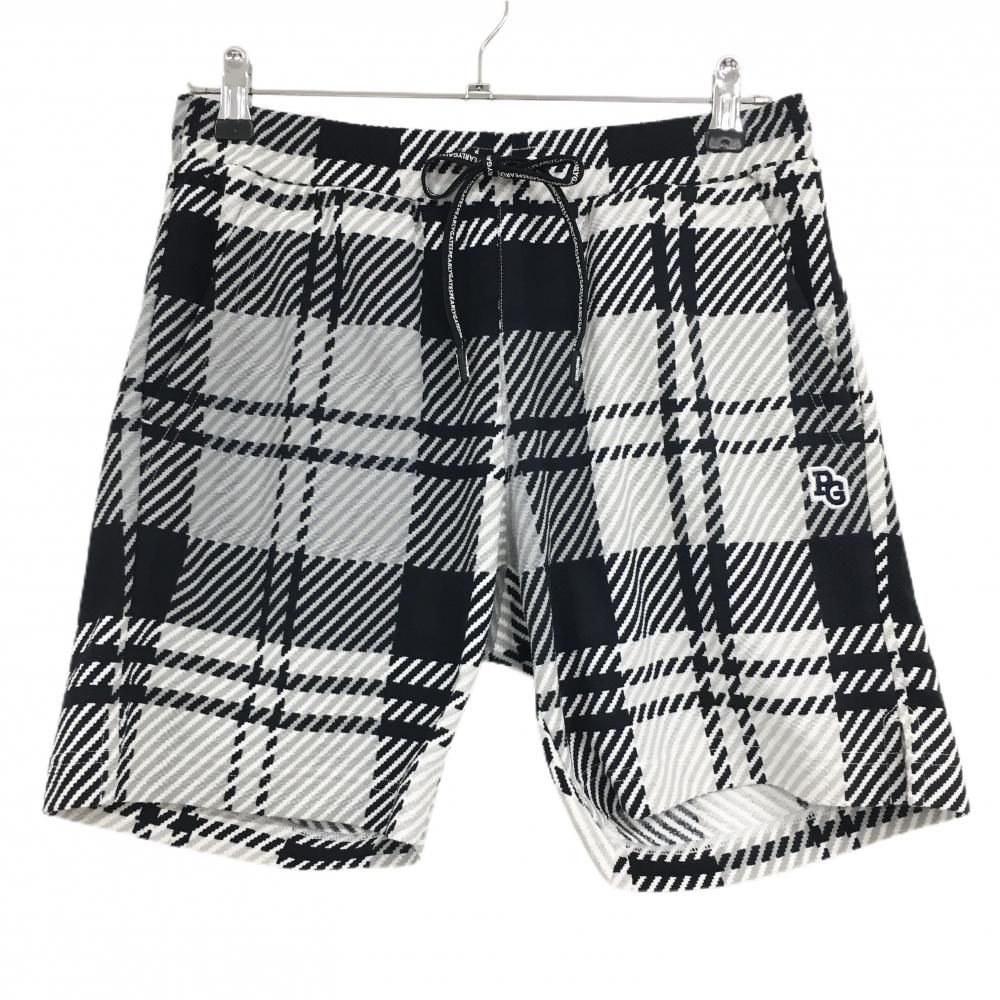 超 パーリーゲイツ ハーフパンツ 黒×白 チェック織生地 メンズ 4 M ゴルフウェア 2025年モデル PEARLY GATES