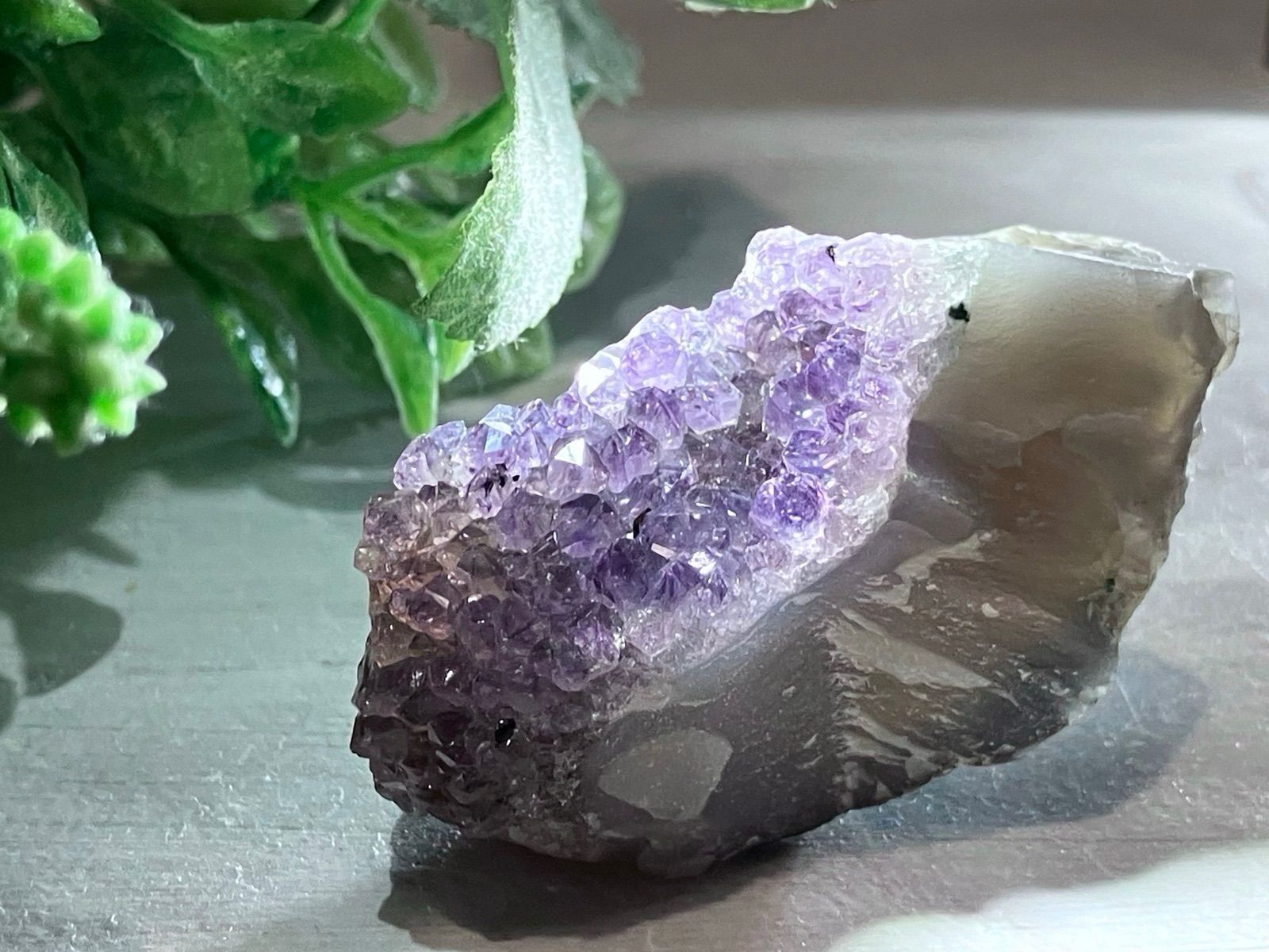 瑪瑙質母岩 アメジスト 紫水晶 クラスター 原石 ラフストーン - メルカリ