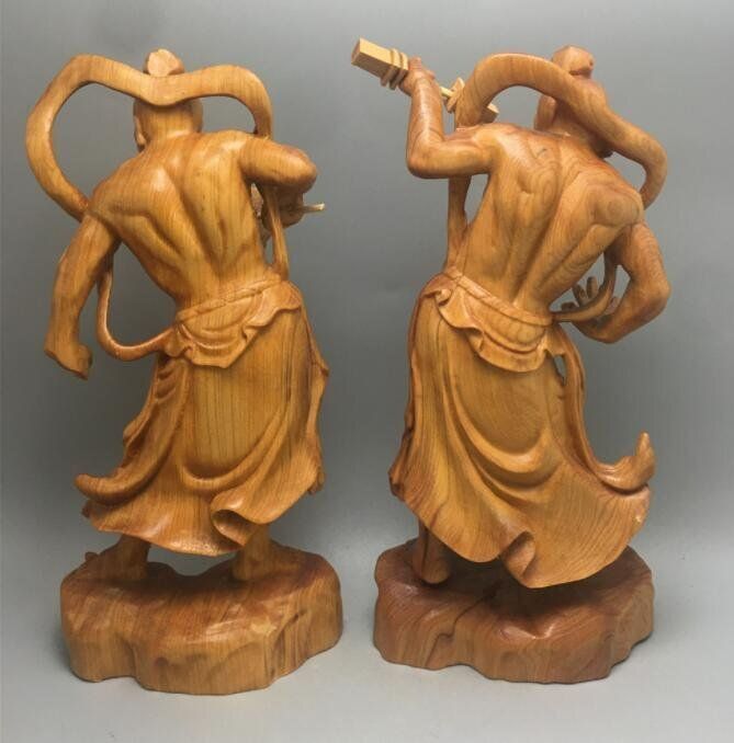 推薦☆金剛力士像 木彫仏像 仏教美術 精密細工 金剛力士像×2