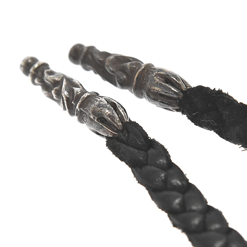 CHROME HEARTS クロムハーツ LEATHER BRAID SCROLL TIPS レザー