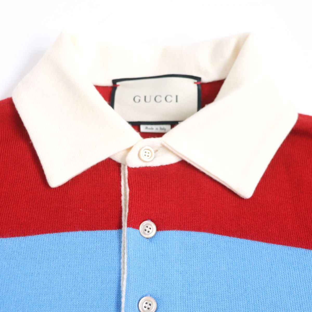極美品▽GUCCI グッチ 495971 長袖 ラガーシャツ/ニットポロシャツ 