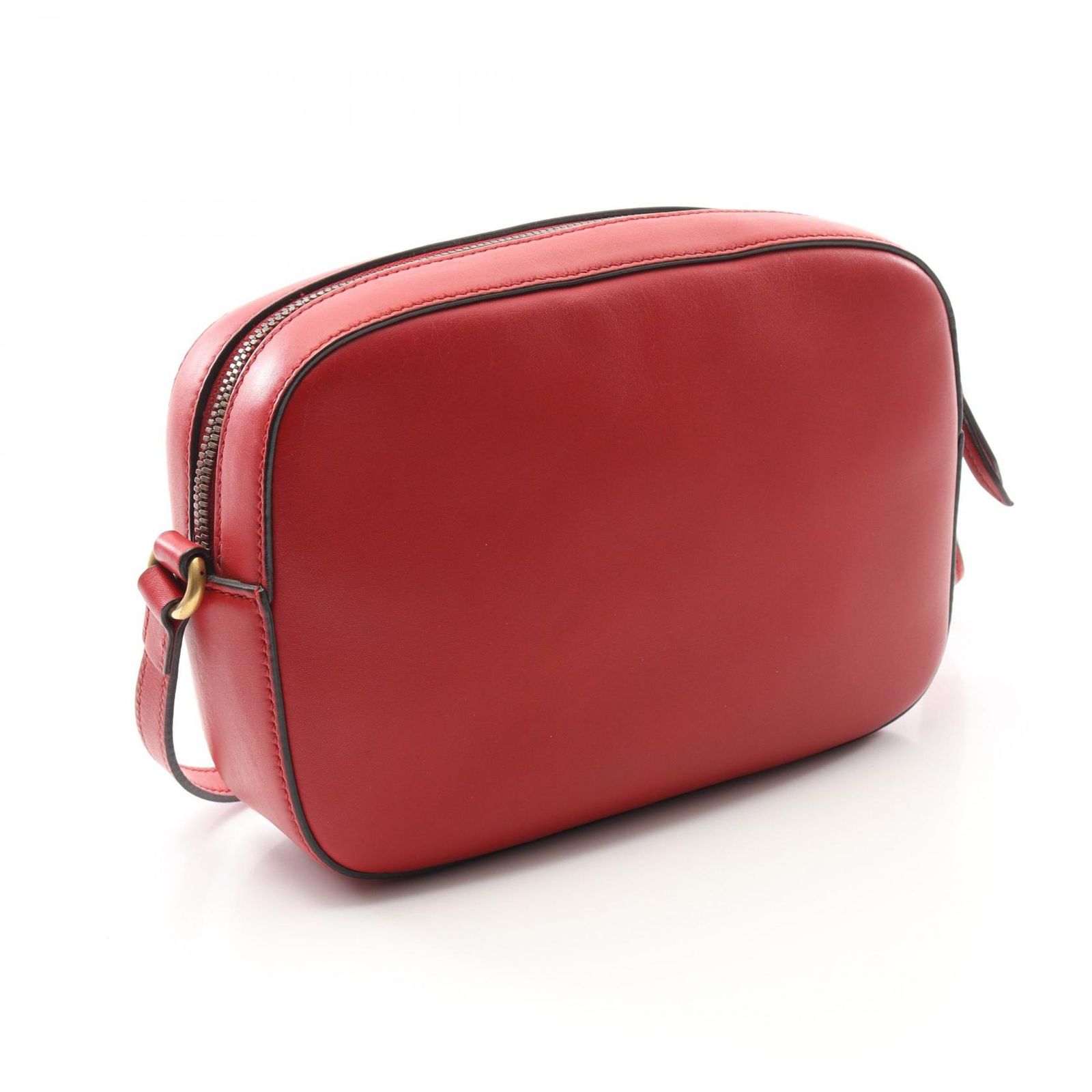 グッチ GUCCI ショルダーバッグ ウェビングライン 412008 レッド レザー ウェブ ビー ショルダーバッグ レディース Used B