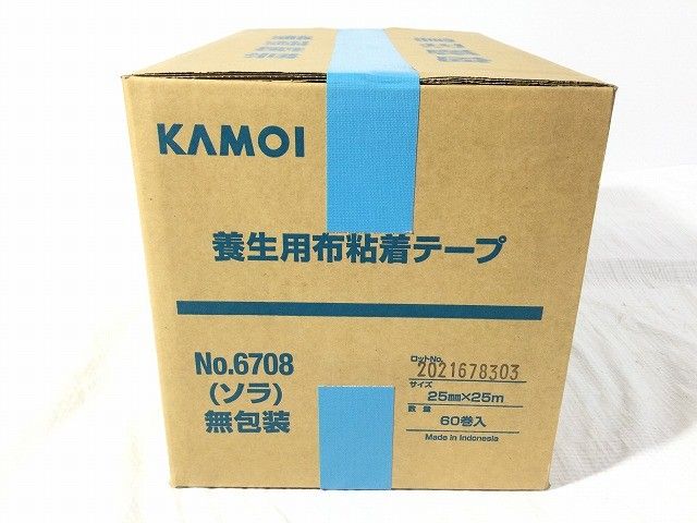 KAMOI カモ井加工紙 養生用布粘着テープ NO.6708 25mm×25m 60巻入 ソラ無包装 水色 カモ井加工紙株式会社115279 HRDEVELOPMENT_JP