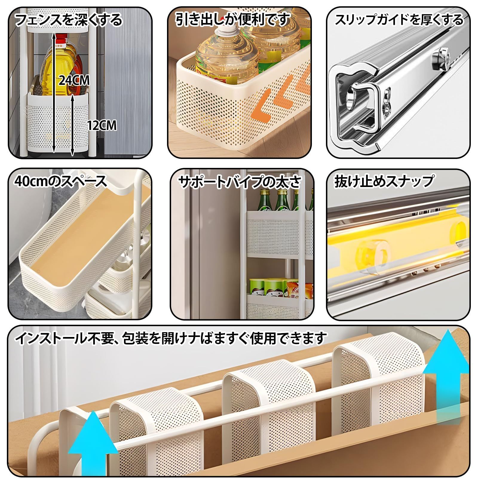 360度キャスター付き トイレラック