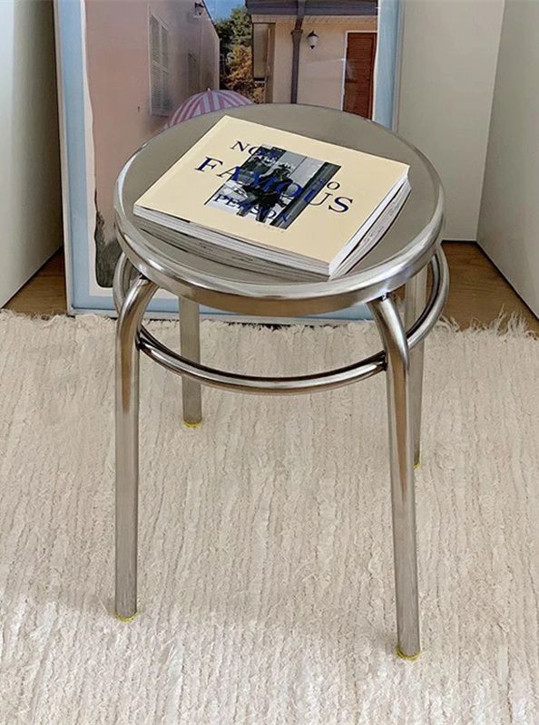 高耐久ステンレススチールローリングスツール 高さ調節可能 シート