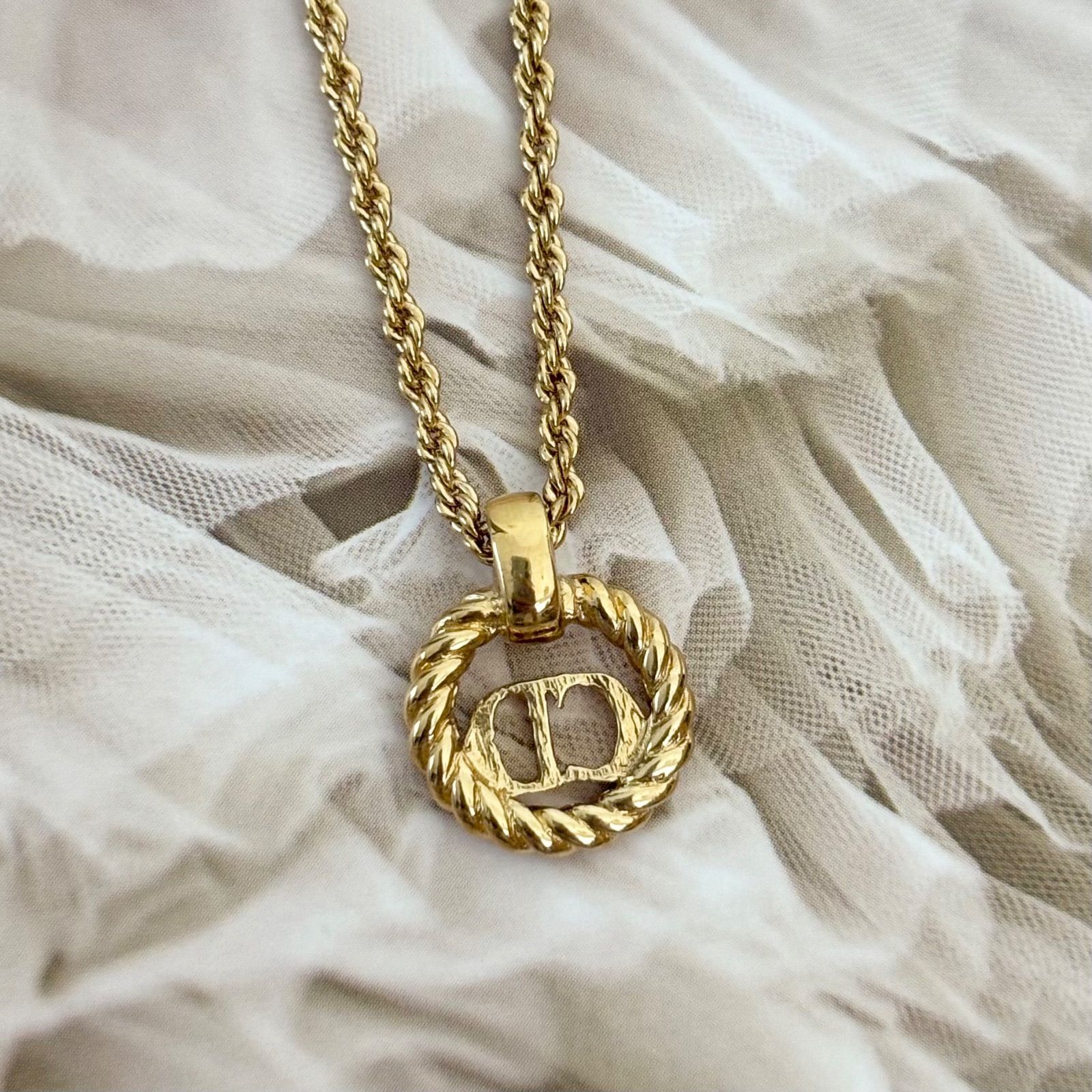 極美品】Dior ディオール ネックレス ゴールド ストーン
