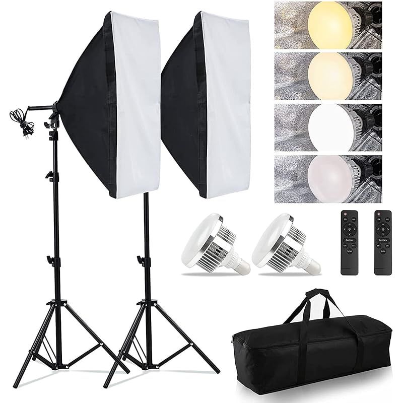 ソフトボックス 2025新登場LED撮影用ライト 写真撮影ソフトボックス 50x70cm 照明キット 遠隔操作 3色ライトモード 2800K-6000K 撮影用照明 写真照明用セット 三脚付き 調整 スタンド 収納バッグ付き お持ち込みやすい 写