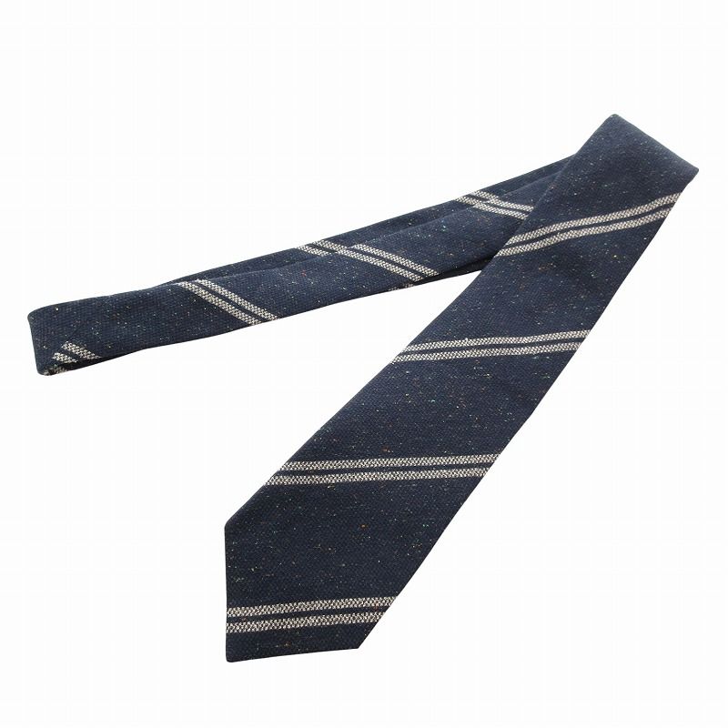 ISAIA★新品イザイア 自社製造セッテピエゲ仕様ネクタイ ダークグリーンドット イザイア ISAIA 美品 ネクタイ セッテピエゲ ドット柄 シルク混