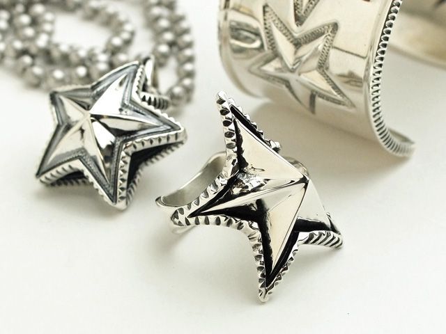 [Direct Imported Genuine Product Brand New Indian Jewelry Handmade] CODY SANDERSON Cody Sanderson 01-0286 Spike Star Square Ring
