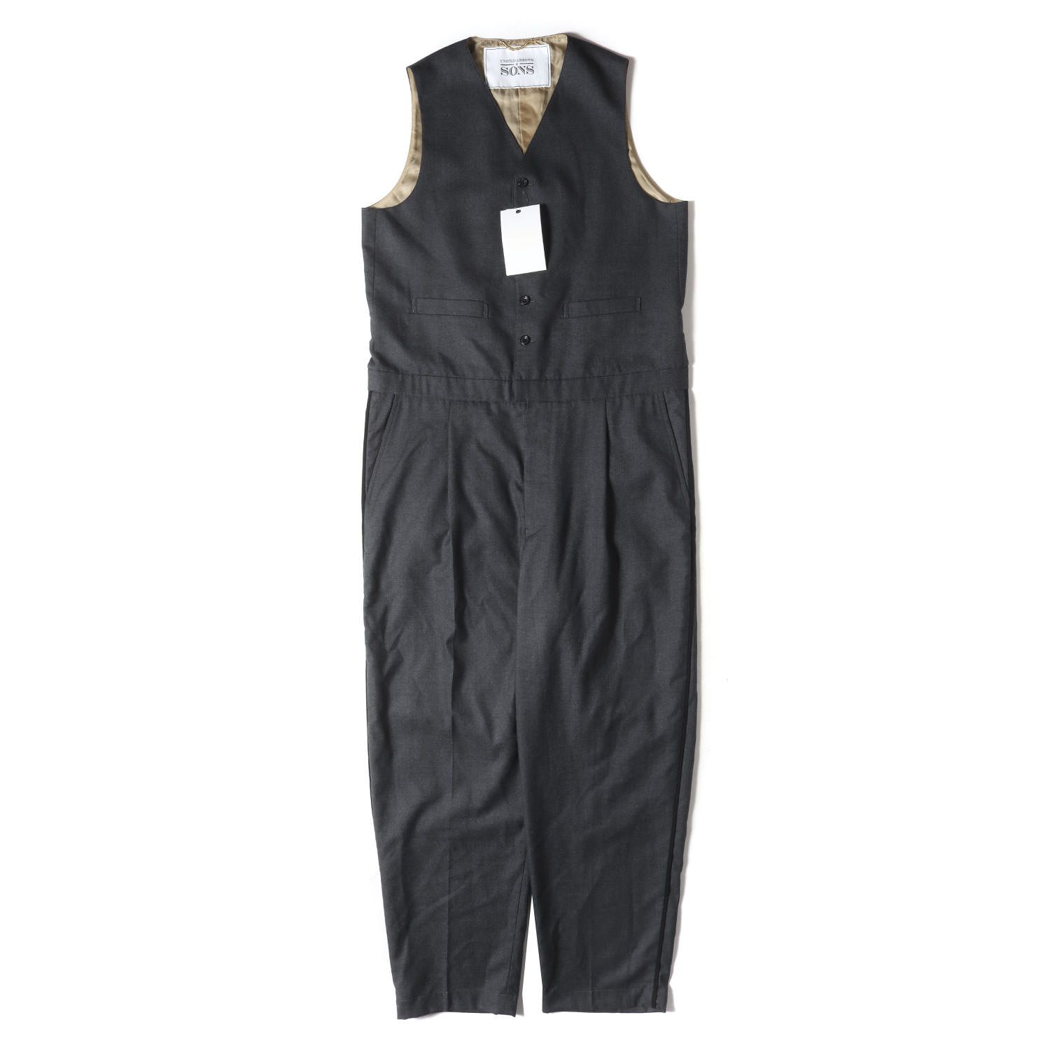 UNITED ARROWS ユナイテッドアローズ パンツ チャコール サイズ L | ウール サージ ジャンプスーツ SERGE JUMPSUITS 5523-199-0012 | - SONS | ボトムス ズボン メンズ