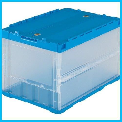 【在庫処分】50Lロックフタ付 透明 薄型折りたたみコンテナ TR-C50B-TM × 3個 トラスコ中山TRUSCO 収納ケース 収納ボックス ケース販売