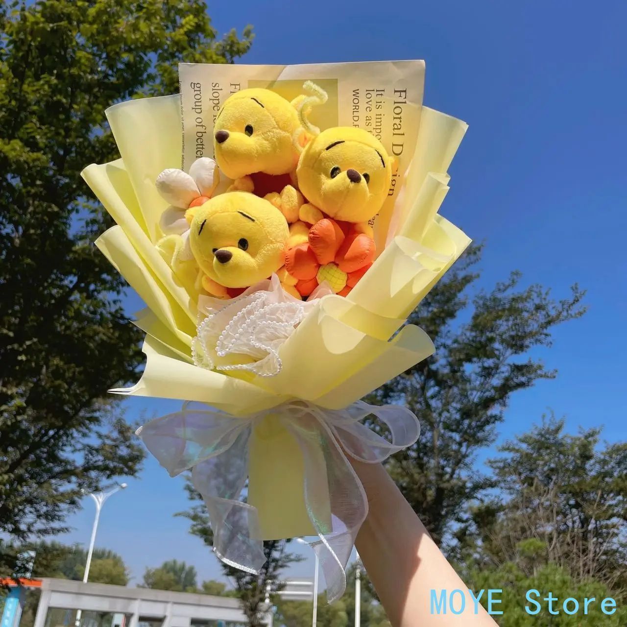 ミニーのぬいぐるみ人形、漫画のおもちゃ、手作りの花の花束、結婚式、バレンタインデー、クリスマス、卒業式ギフト