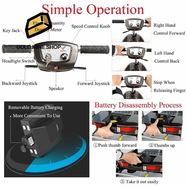 3輪折りたたみ式/折りたたみ電動車椅子ポータブルモビリティスクーター高齢者大人用、軽量折りたたみ式電動ハンドサイクル車椅子 メルカリ