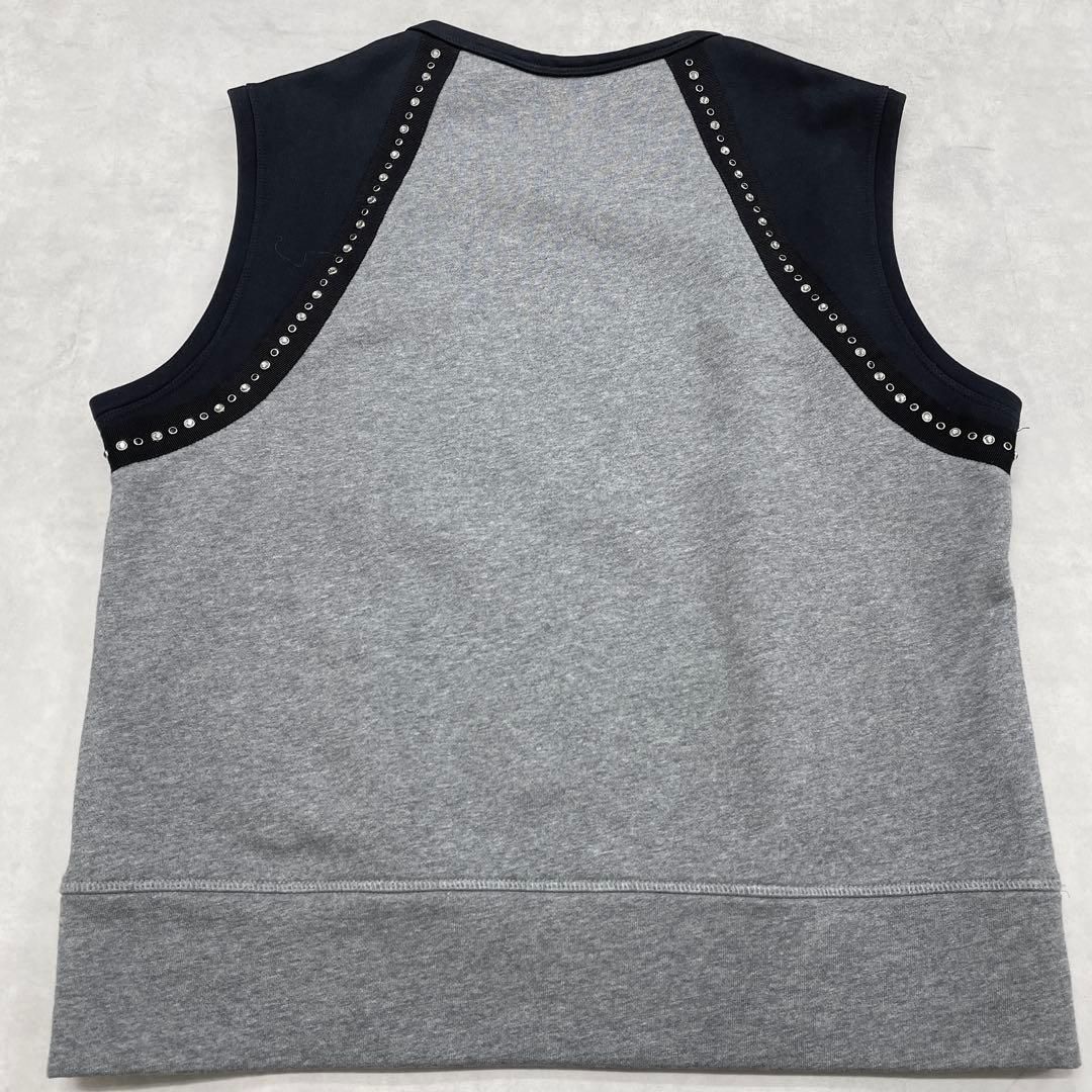 ヌメロヴェントゥーノ スウェット ノースリーブ トップス カットソー ベスト ロゴ ビジュー 38 グレー