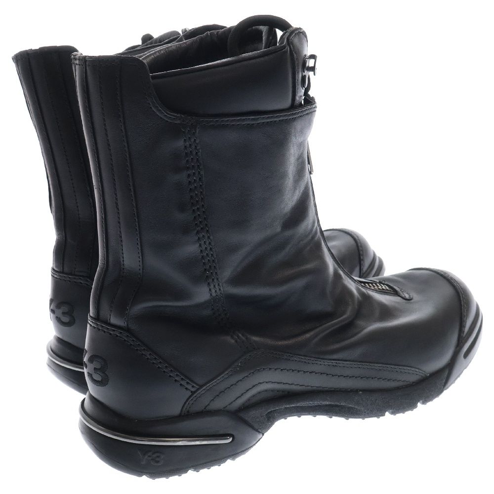 ダーツ y Y-3 (ワイスリー) レザーブーツ センタージップ ブラック US9.5