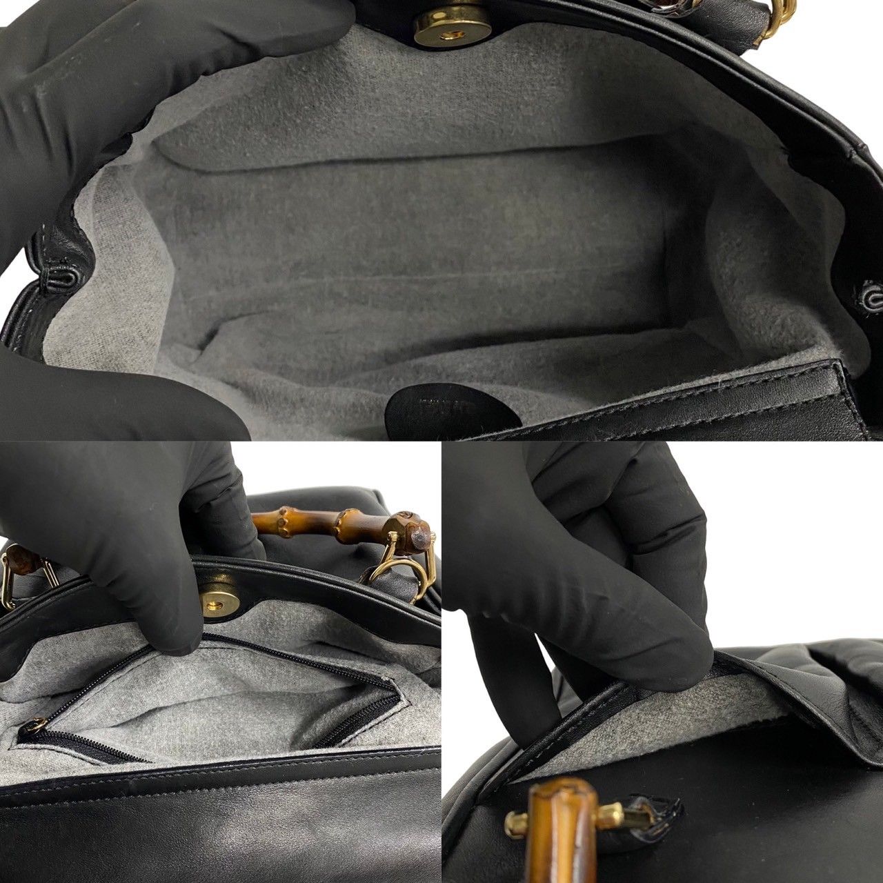 極 美品 希少品 GUCCI グッチ オールドグッチ バンブー レザー 2way 