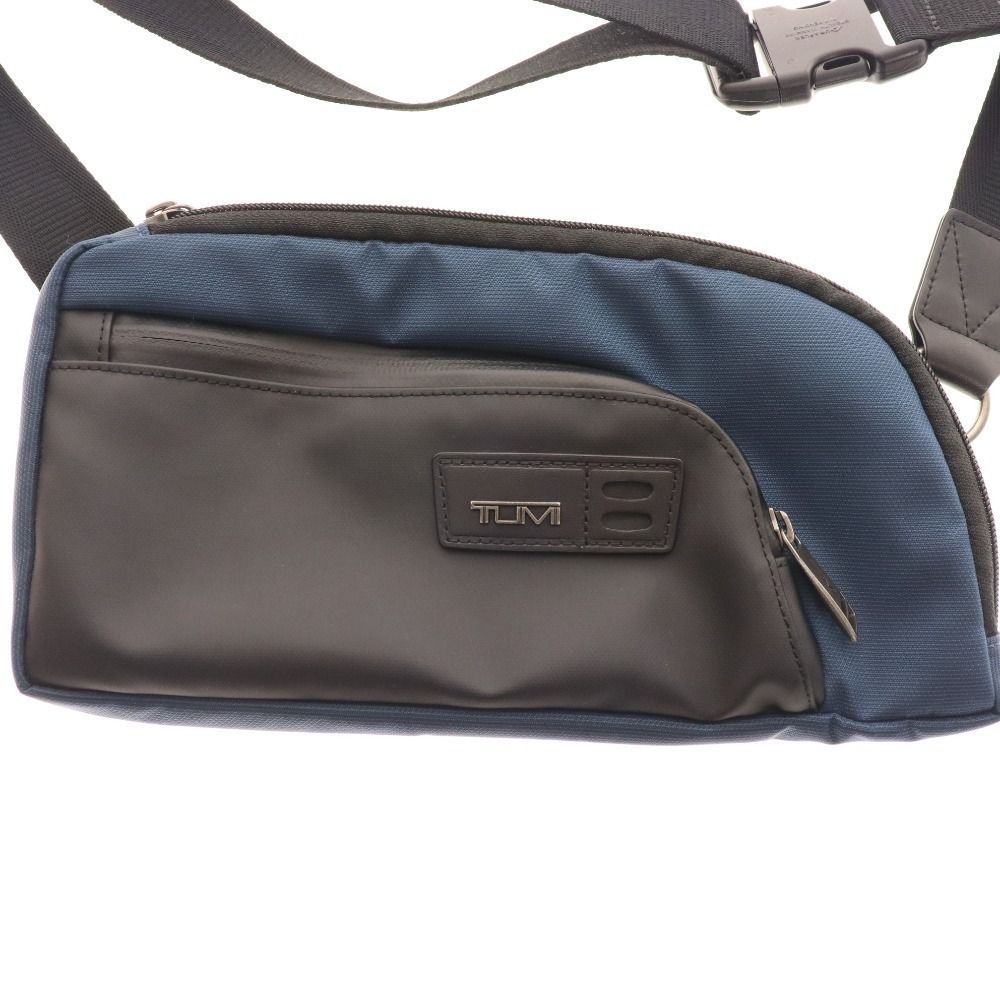 【美品】TUMI ボディバッグ　ネイビー　ブラウン　レザー　ナイロン TUMI - トゥミ／TUMI バッグ ショルダーバッグ 鞄 メンズ 男性 男性用