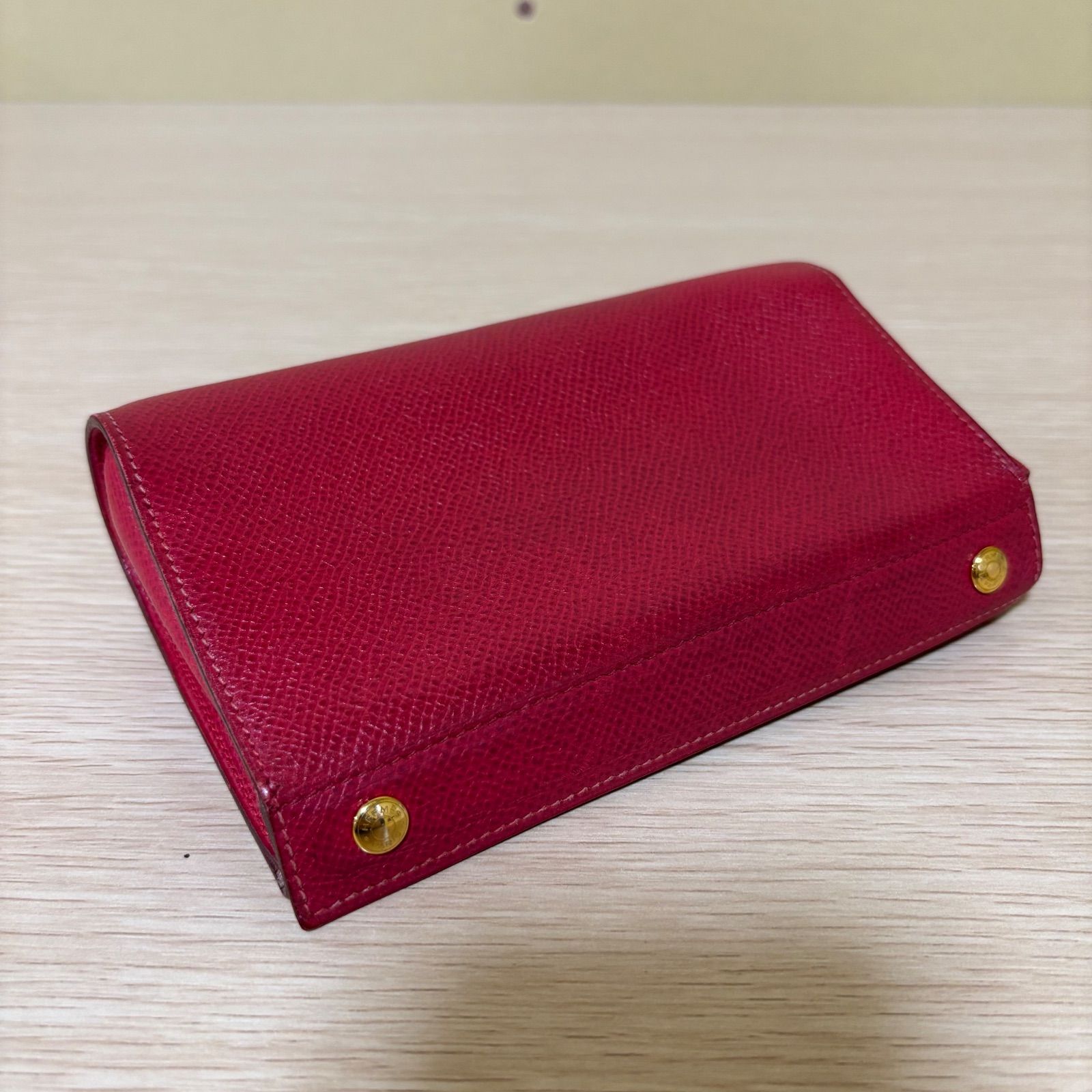 HERMES エルメス ポーチ メイクポーチ レット 赤 レザー