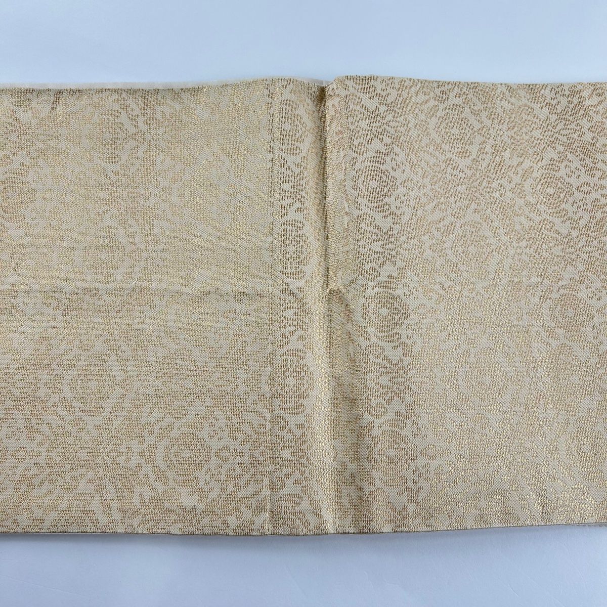 袋帯 向かい鳥に華柄模様 金銀糸 海老茶色 フォーマル O-4159 袋帯 美品 名品 本金箔 華文 向かい鳥 金糸 箔 金色 六通 正絹