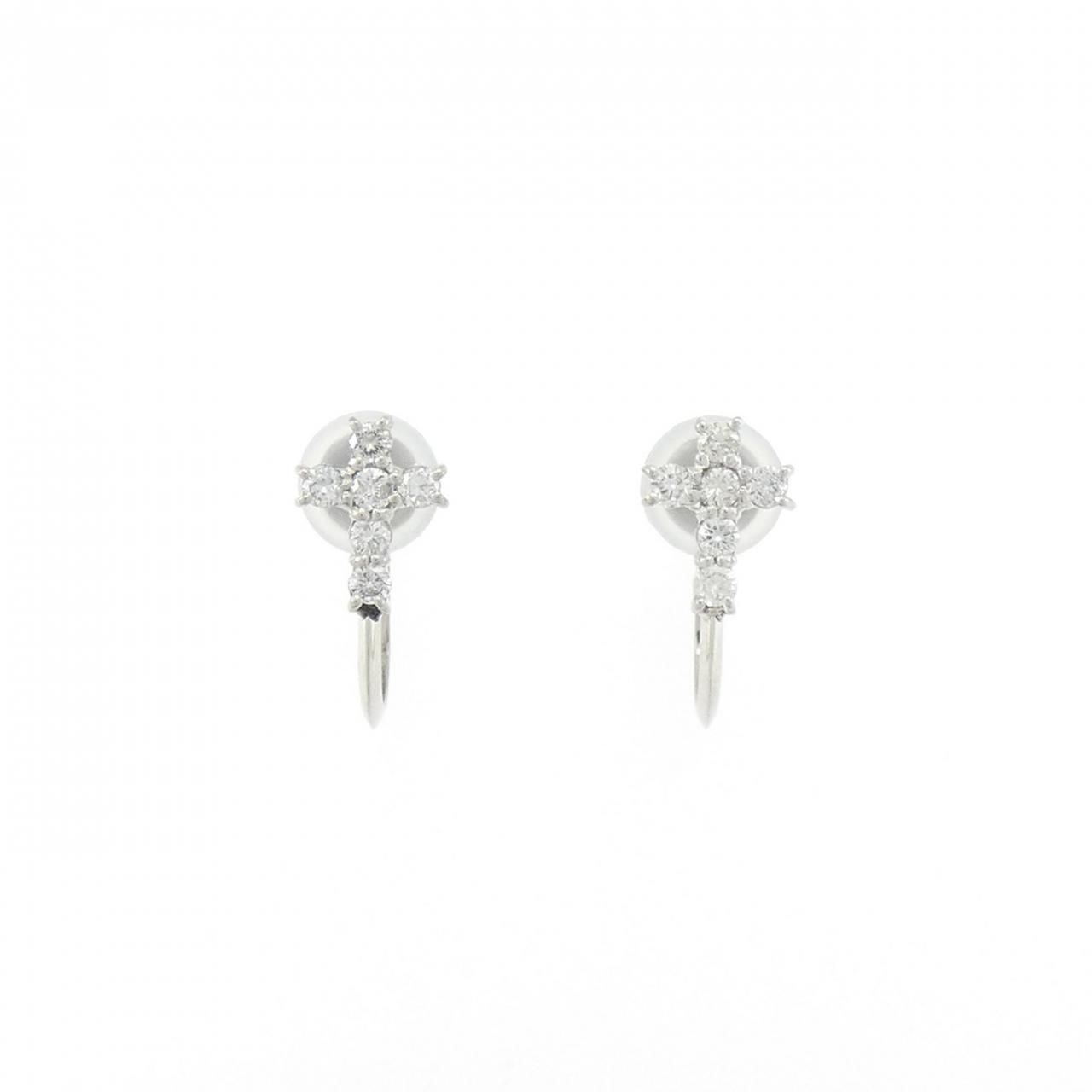 PT900 クロス ダイヤモンド イヤリング