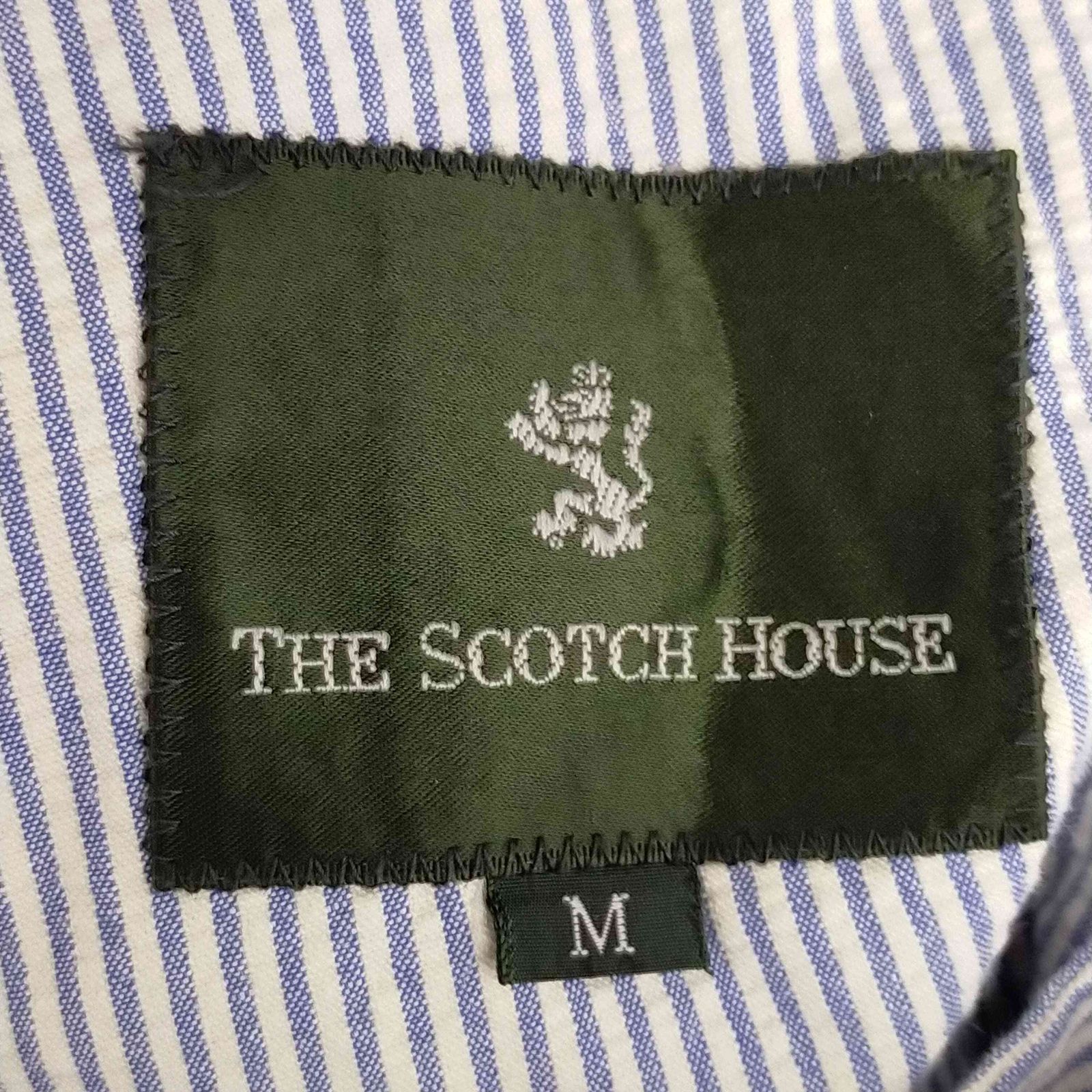 【未使用品】ザスコッチハウス シアサッカー ストライプ チェックパイピング LL ザスコッチハウス The Scotch House シアサッカー ストライプ