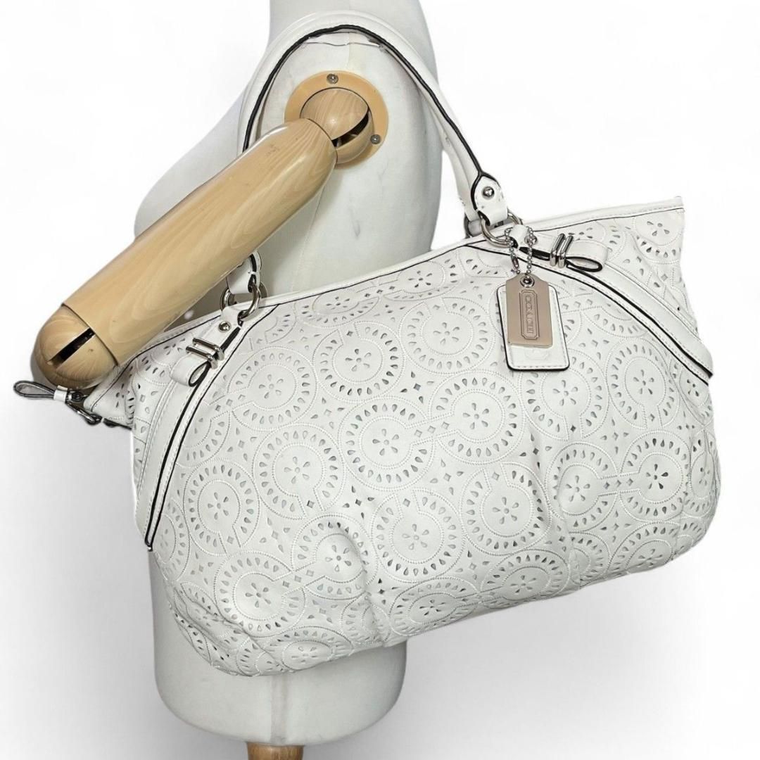 美品 COACH コーチ 2way ショルダーバッグ マディソン レイザーカット 