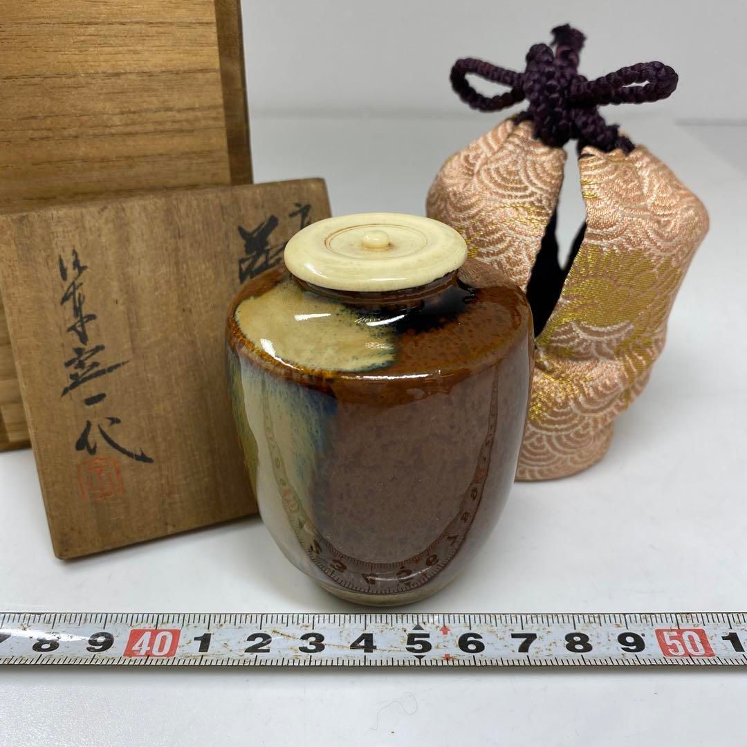 逢絢亭】茶道具 蓋置 京焼 乾山 内裏雛の図 壱休窯 共箱入り