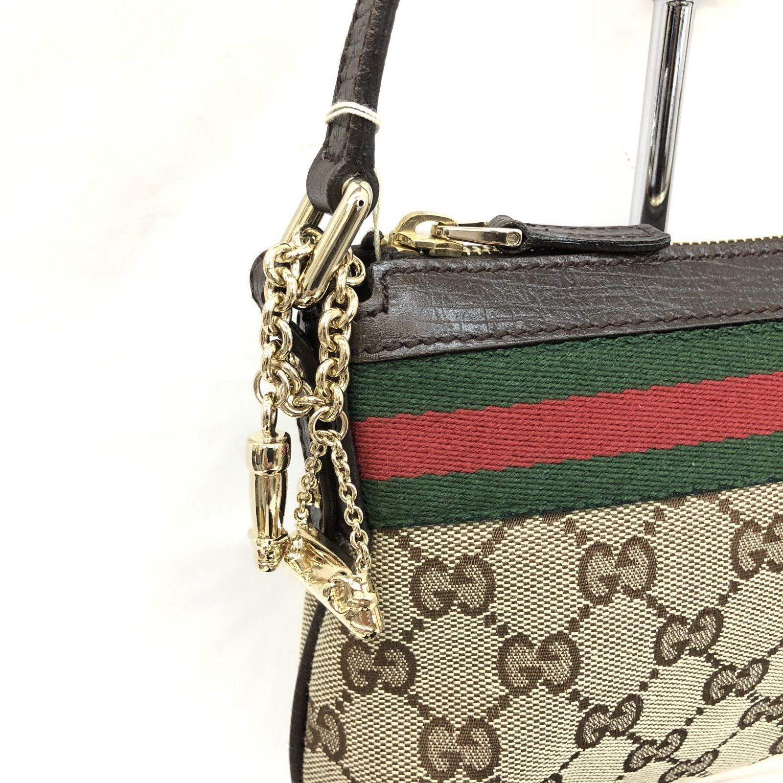 GUCCI アクセサリーポーチ　ハンドバッグ　シェリー　グッチ GUCCI グッチ アクセサリーポーチ ハンドポーチ シェリーライン - メルカリ