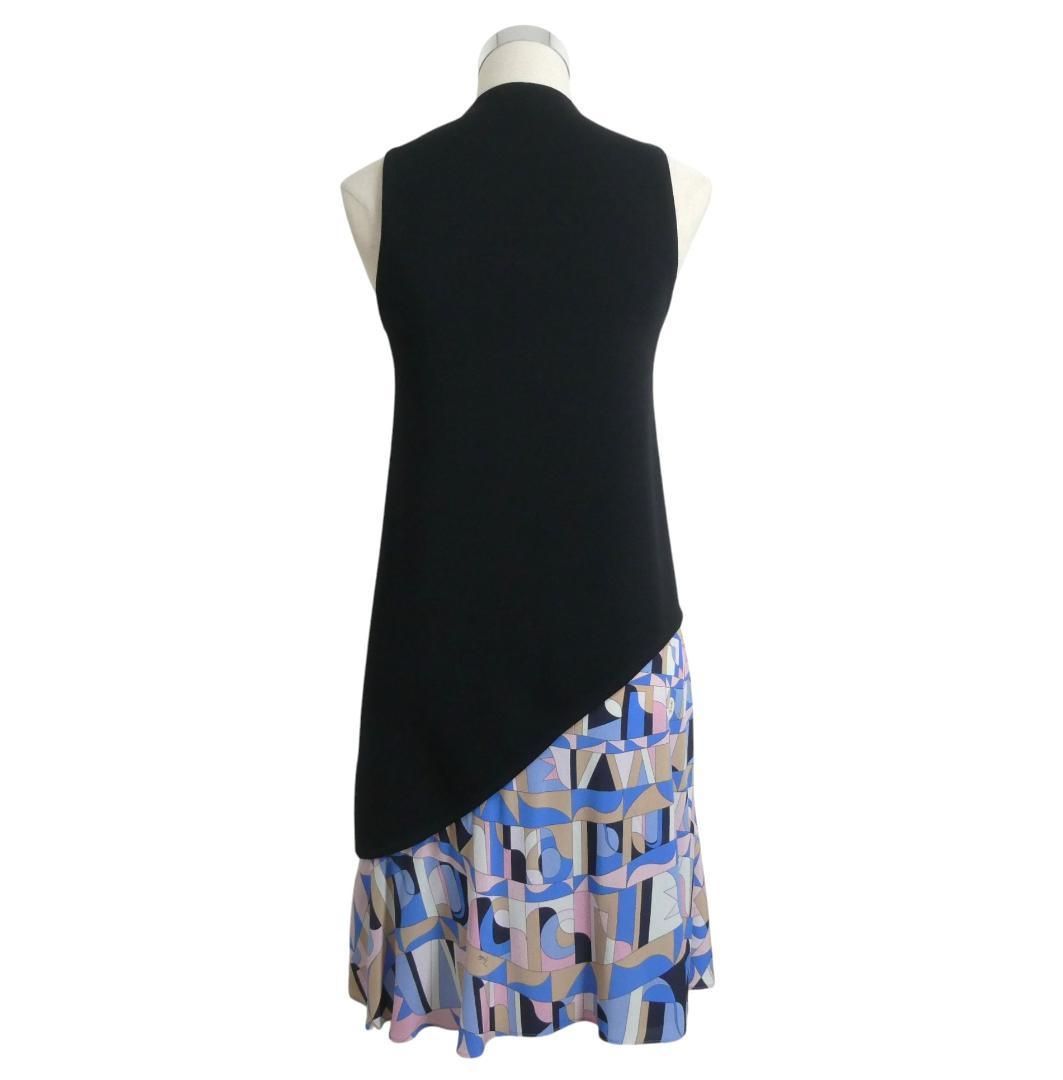 EMILIO PUCCI ノースリーブひざ丈ワンピース 極美品 EMILIO PUCCI エミリオプッチ サイズS ウール シルク切り替え