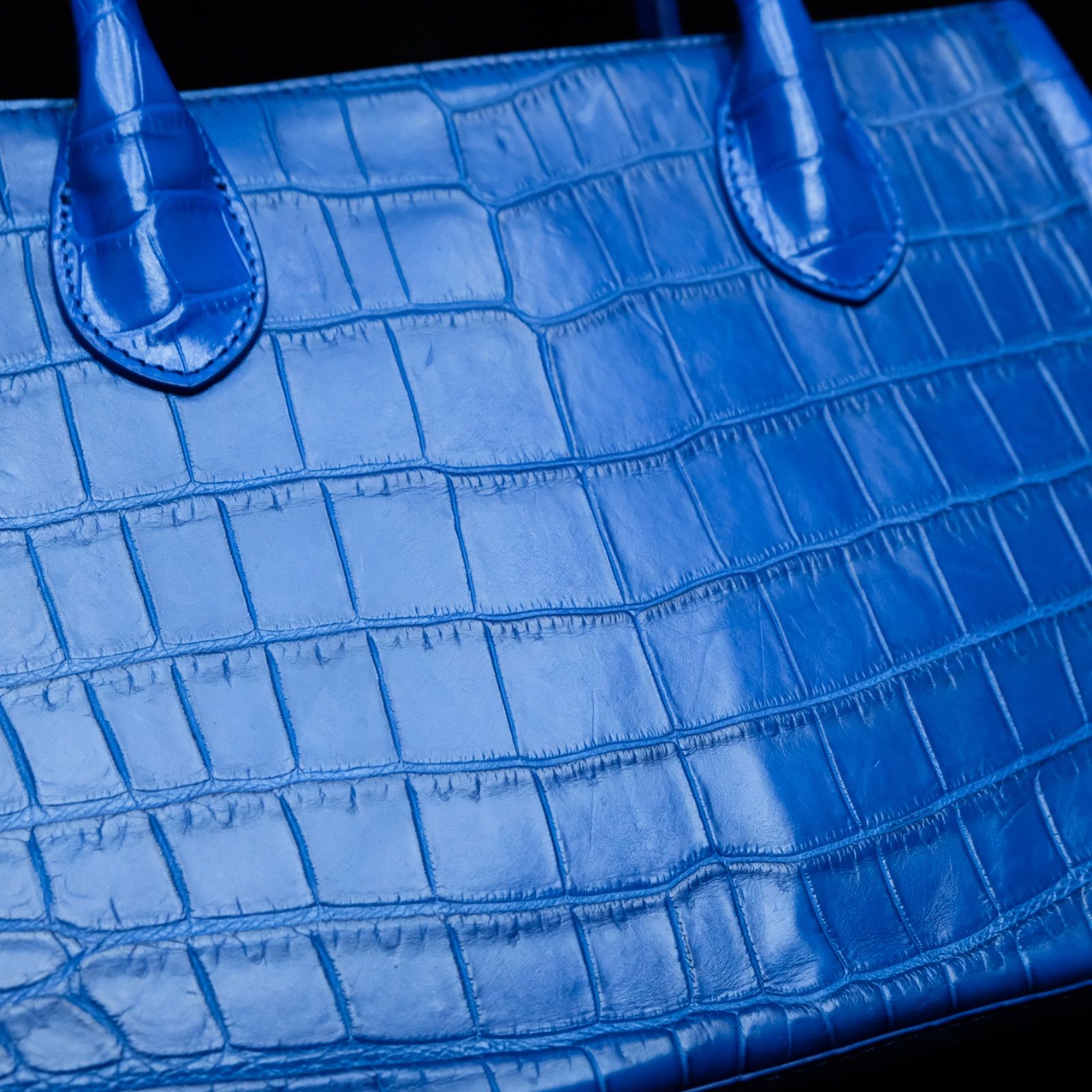 三京商会 クロコダイル＆牛革型押し ハンドバッグ 2way