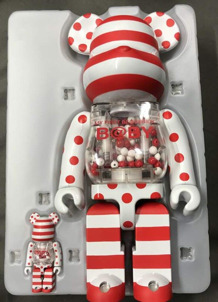 MEDICOMTOY BE@RBRICK MY FIRST BE@RBRICK B@BY RED & SILVER