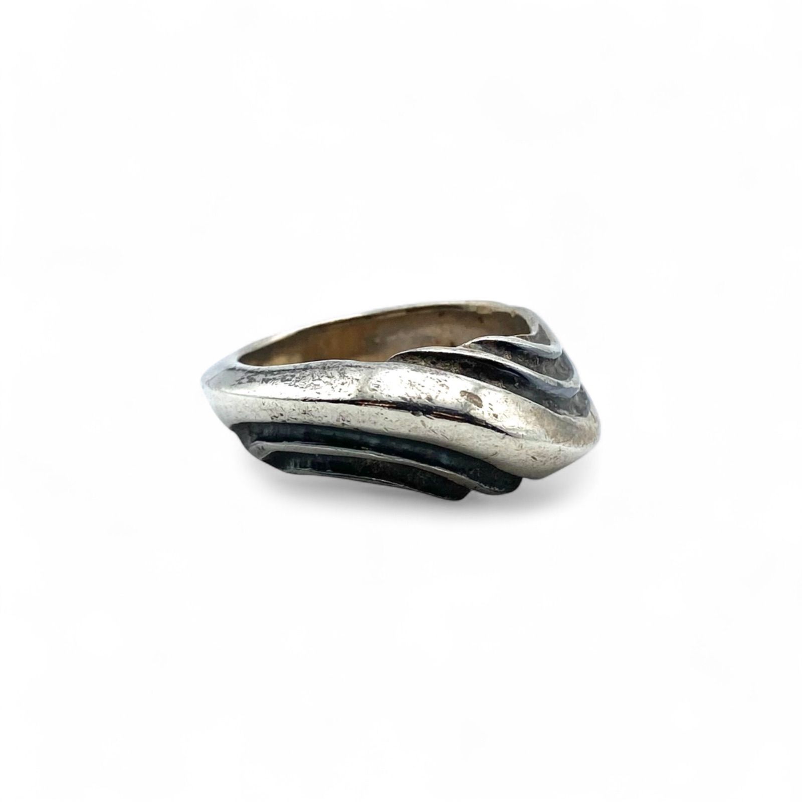 時を刻む流線】アートワーク Silver 925 刻印 90s Vintage Ring