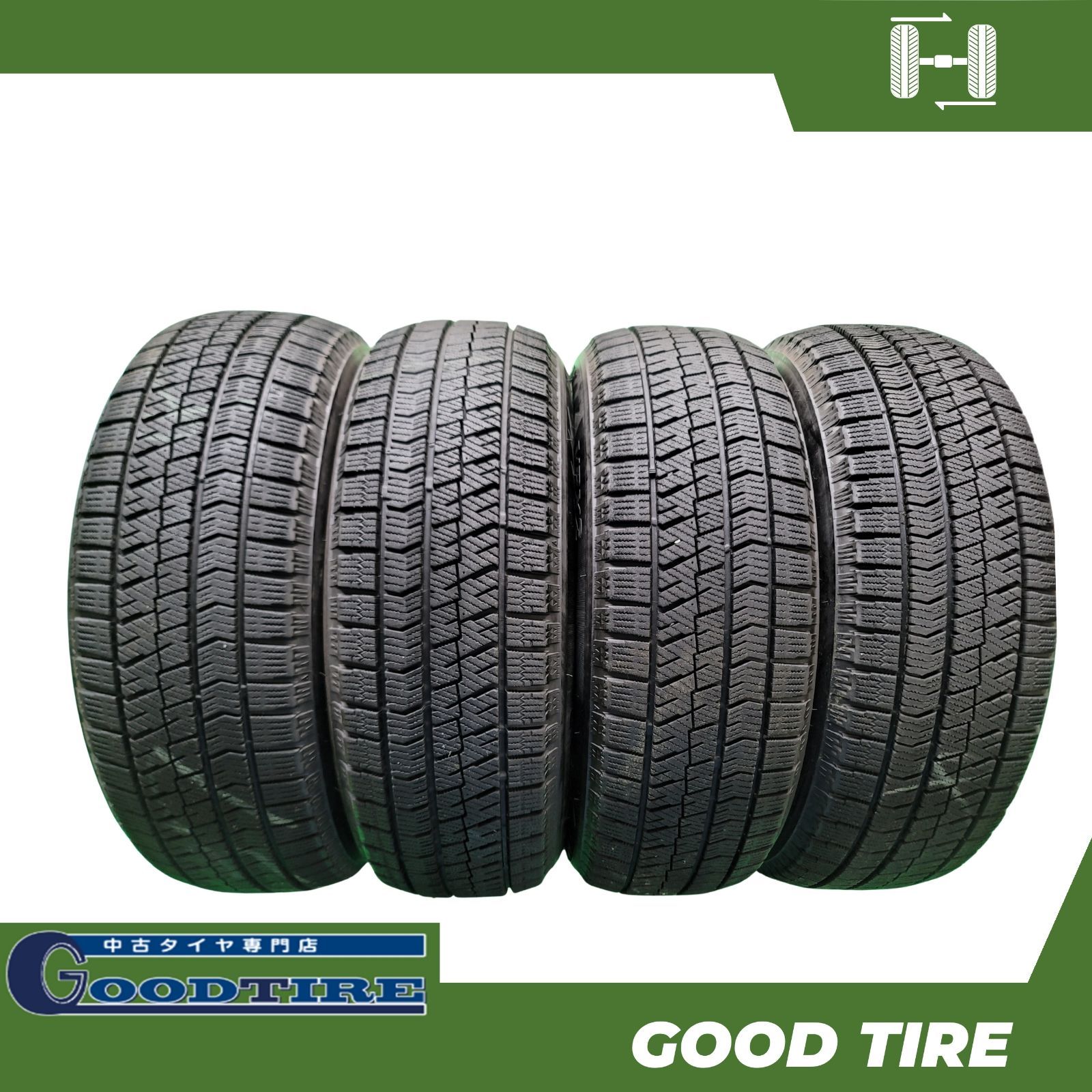 185 60R15 ブリヂストン BLIZZAK VRX2 4本 製 冬用 8分山 タイヤ スタッドレスタイヤ アクア フィット ノート 6939