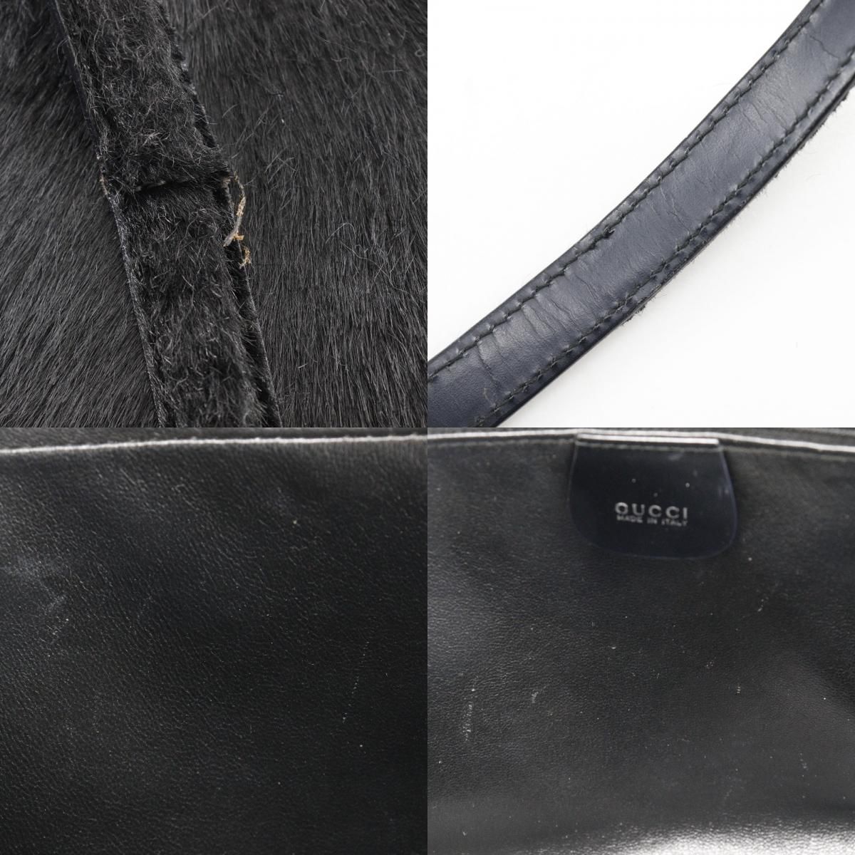 GUCCI】グッチ オールドグッチ 000.2296.0528 ハラコ 黒 レディース