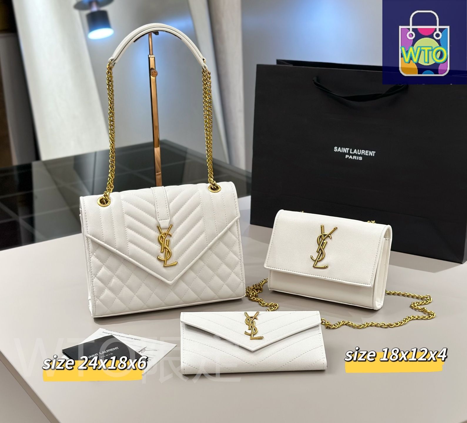 ＹＳＬ　同梱2本 SAINT LAURENT サンローラン 財布 二つ折り モノグラム