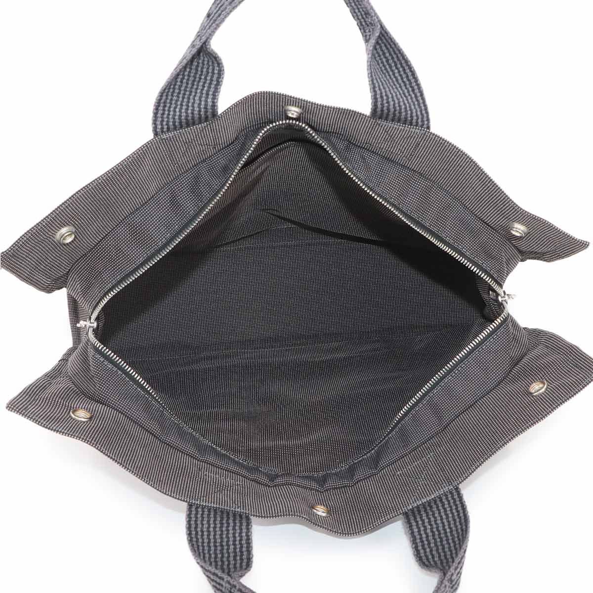 エルメス エールライン トートバッグ キャンバス シルバー金具 グレー