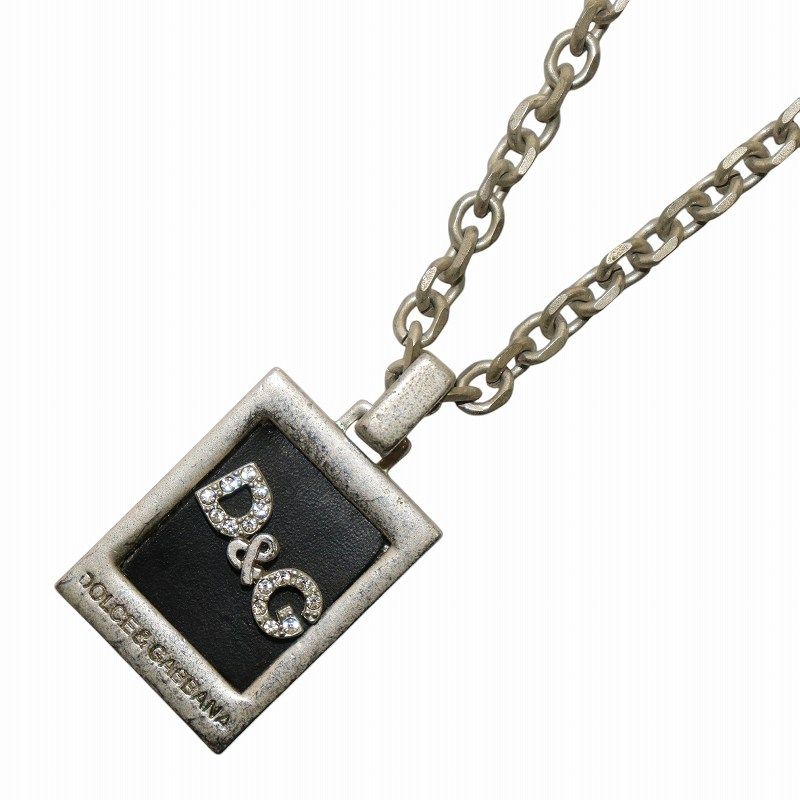 美品✨ドルチェ&ガッバーナ ネックレス アクセ カギ ラインストーン シルバー 美品✨Dolce&Gabbana ネックレス ラインストーン カギ型 シルバー