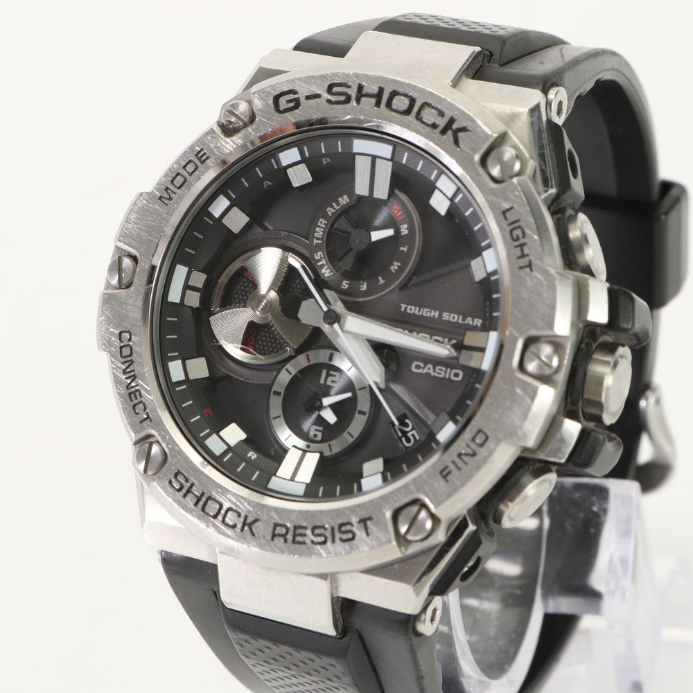 美品 カシオ G-SHOCK G-STEEL クロノグラフ GST-B100-1AJF 23888-S07W Bluetooth ソーラー 20気圧防水 腕時計 メンズ EEM AH11-7【中古】