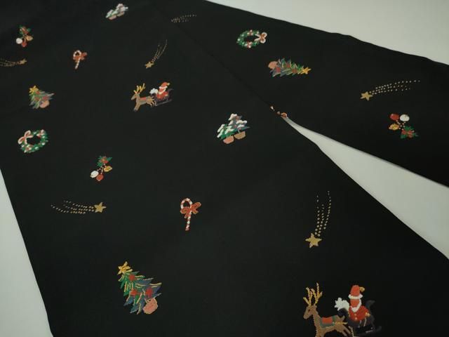 平和屋本店□極上 九寸名古屋帯 クリスマス X 