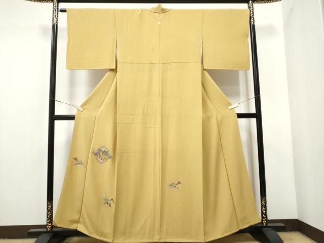 平和屋着物▽訪問着 総刺繍 松皮菱風景文 正絹 逸品 CAAV6890hy