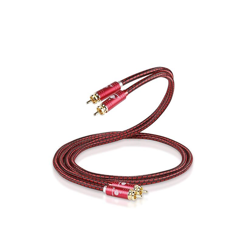 JIB RCAオーディオケーブル 1.0M オスーオス RCAケーブル ステレオケーブル 2RCA to 2RCA 金メッキコネクタ アンプ|CDプレーヤー|スピーカー|車載オーディオなど適用 0